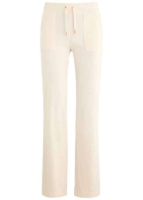 Photo: Juicy Couture Del Ray Logo-embroidered Velour Sweatpants Cream