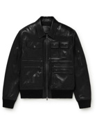 Tod's - Logo-Debossed Leather Bomber Jacket - Black