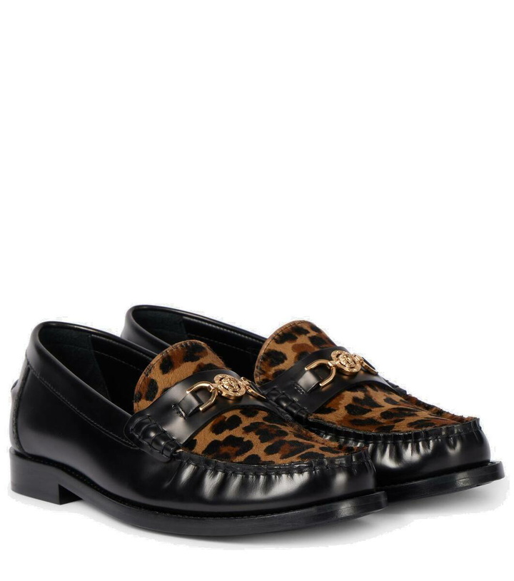 Photo: Versace Medusa '95 leopard-print loafers