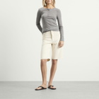 Auralee Women's Denim Wide Shorts in Ivory White