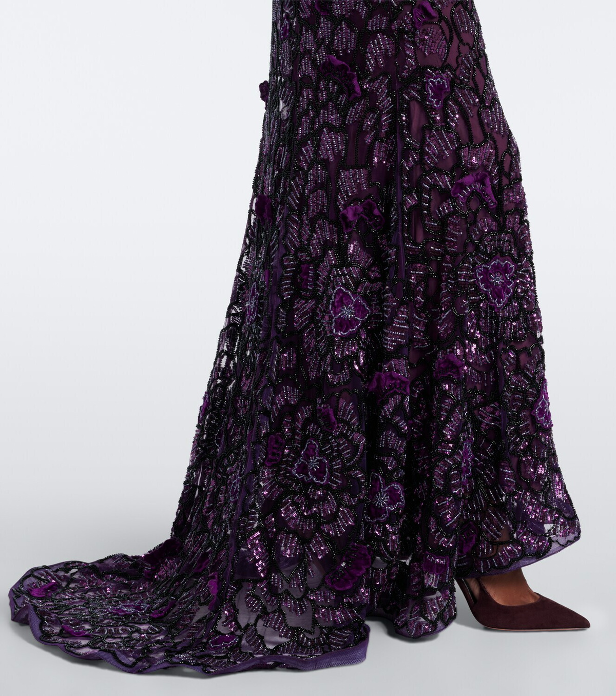 Là Fuori Iris embellished silk corset gown