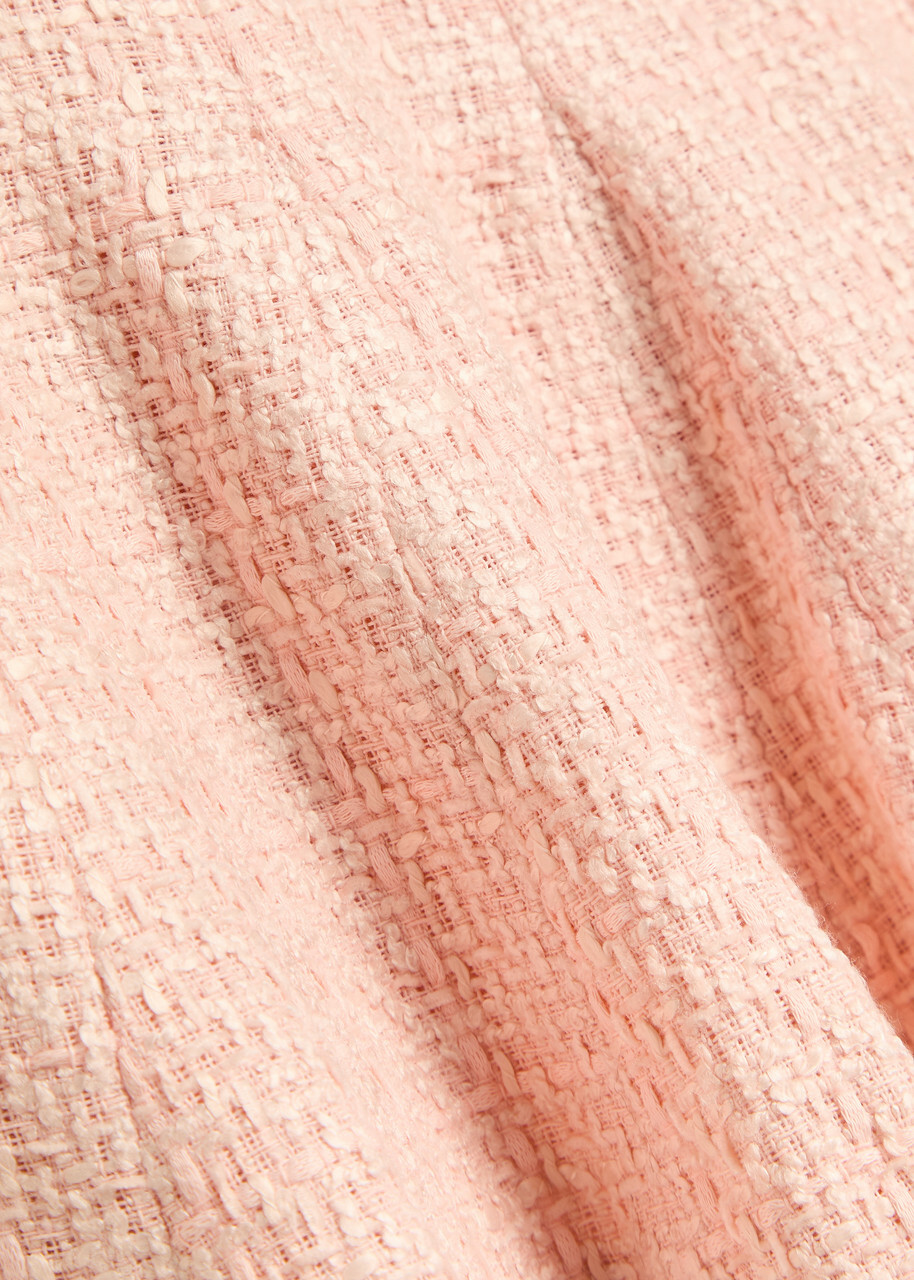Alice + Olivia Zona Pleated Tweed Mini Skirt Light Pink