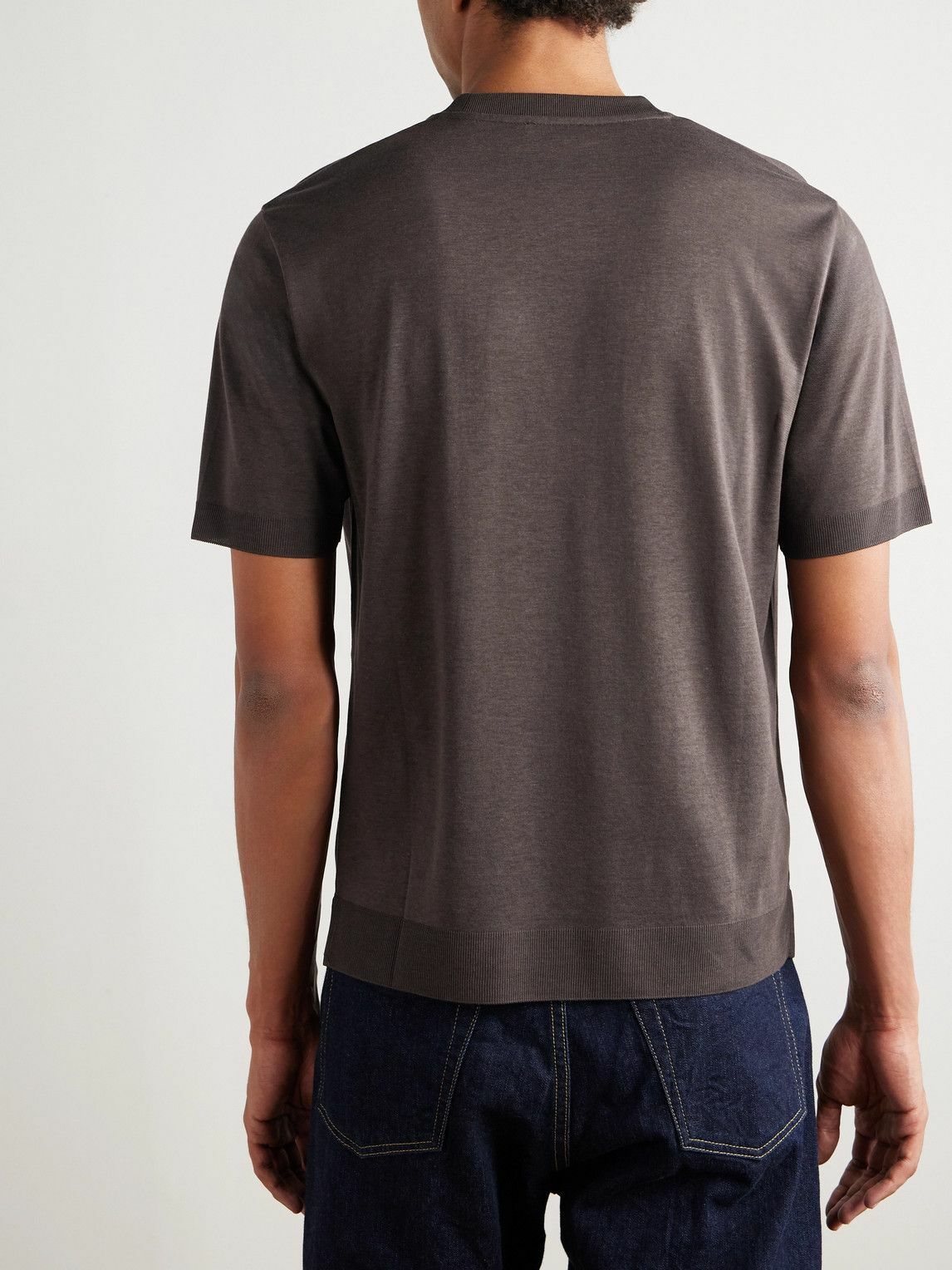 Altea - Cecil Lyocell and Cotton-Blend Jersey T-Shirt - Brown