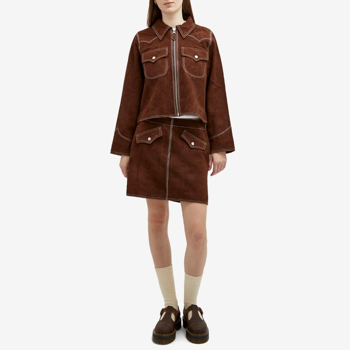 Nudie Jeans Co Women's Anja Western Suede Jacket in Bruno