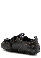 Simone Rocha Ballerina Grip Leather Sneakers Dark Brown