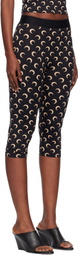 Marine Serre Black Recycled Moon Jersey Capri Leggings