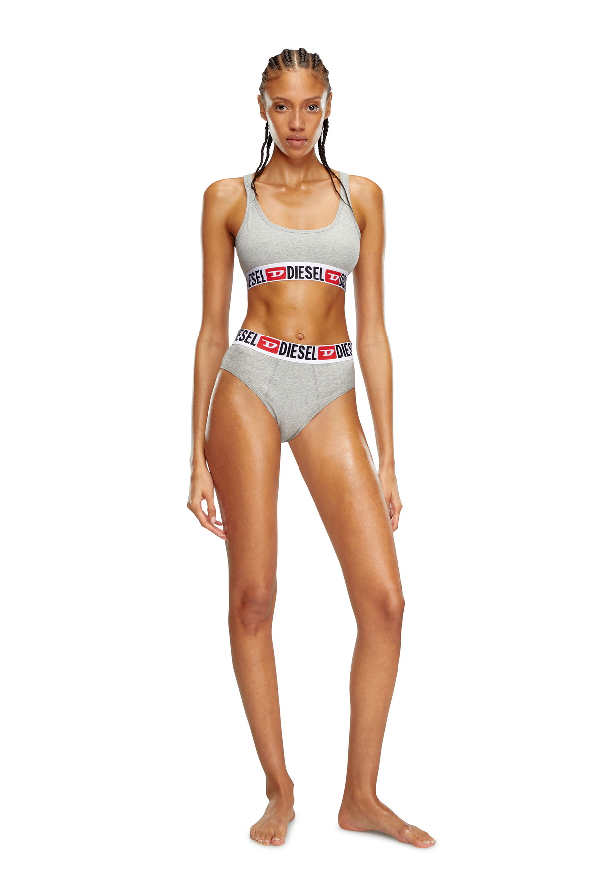 Diesel Three-pack ribbed high-waisted briefs - Panties Womens in Multicolor