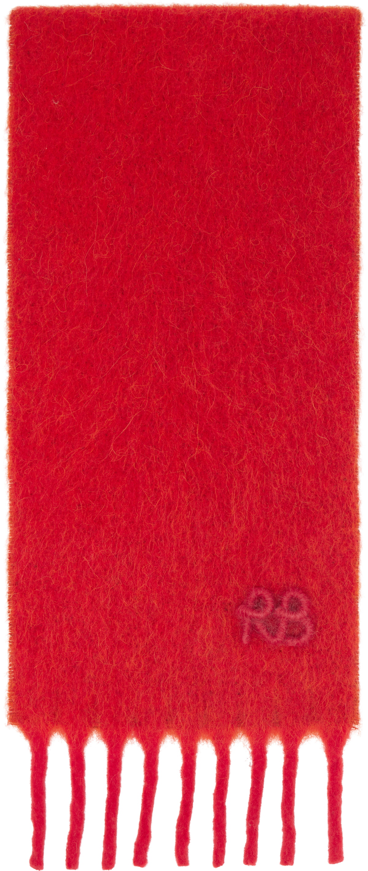 Ruslan Baginskiy Red Fringed Alpaca-Blend Mid Scarf