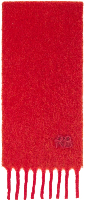 Photo: Ruslan Baginskiy Red Fringed Alpaca-Blend Mid Scarf