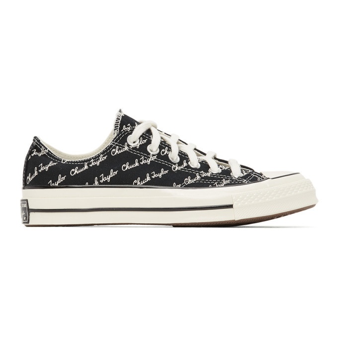 Photo: Converse Black and White Signature Chuck 70 Low Sneakers