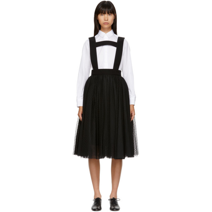 Noir Kei Ninomiya Black Lace and Tulle Suspender Skirt Noir