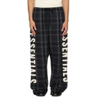 Fear of God ESSENTIALS Black & Gray Flannel Lounge Pants