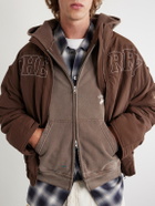 Cherry Los Angeles - Logo-Embroidered Paint-Splattered Cotton-Jersey Hoodie - Brown