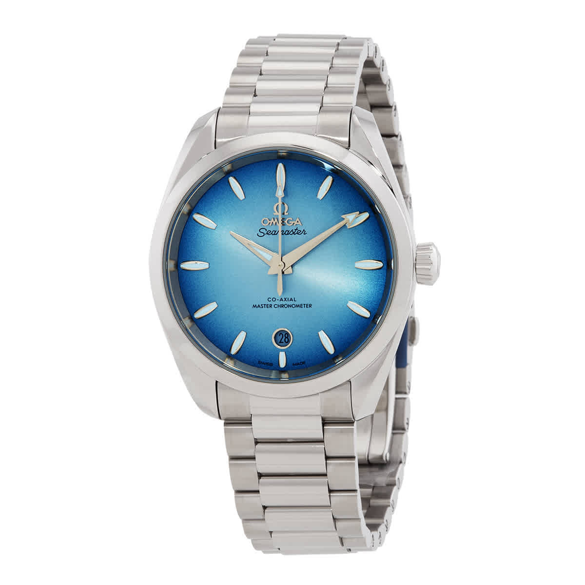 Omega Seamaster 38mm Automatic Chronometer Summer Blue Dial Mens Watch 220.10.38.20.03.004