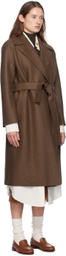 Harris Wharf London Brown Belted Long Coat