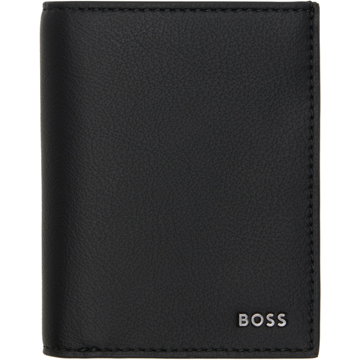 Photo: BOSS Black Faux-Leather Logo Card Holder