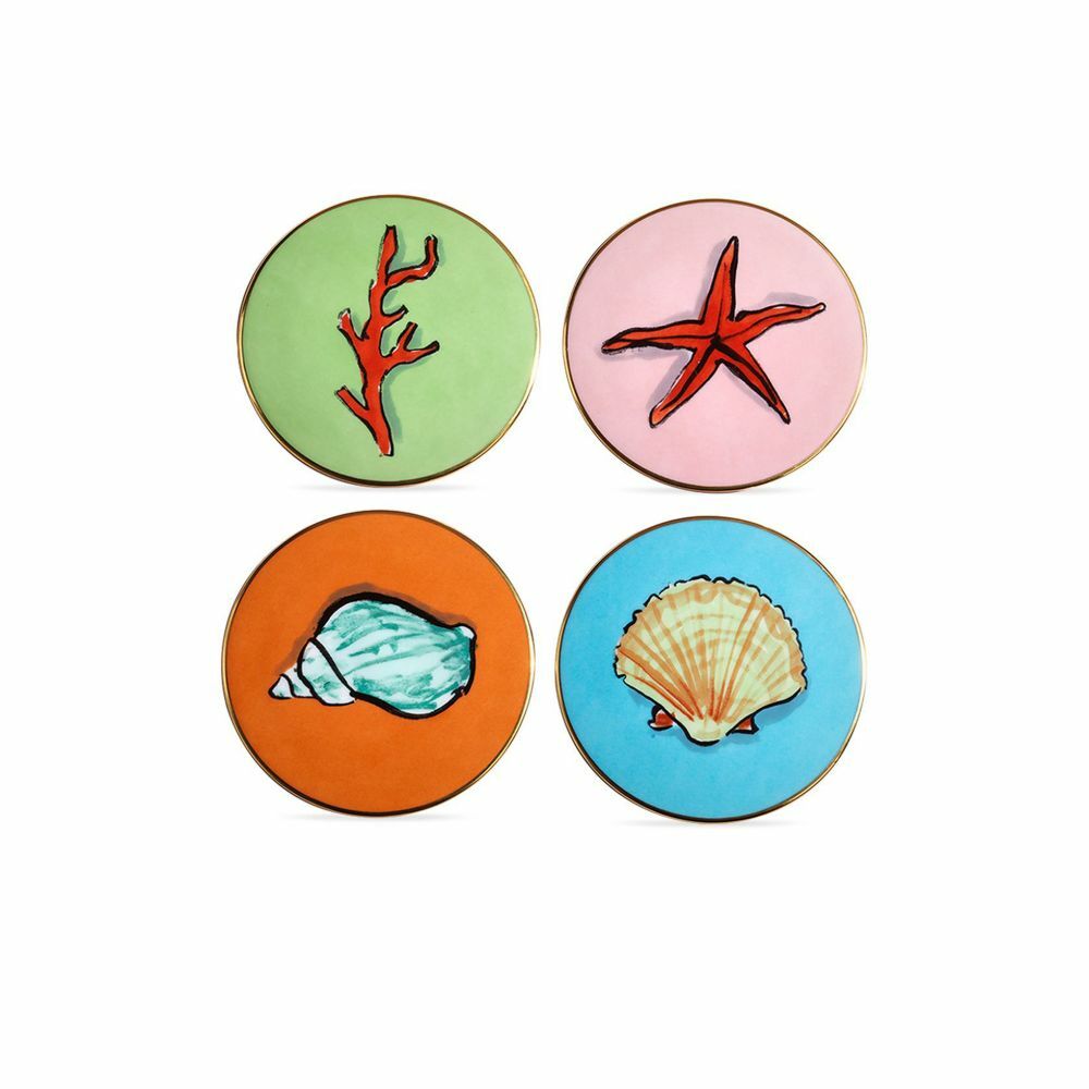 GINORI 1735 Multicolour Il Viaggio Di Nettuno Porcelain Coaster Set