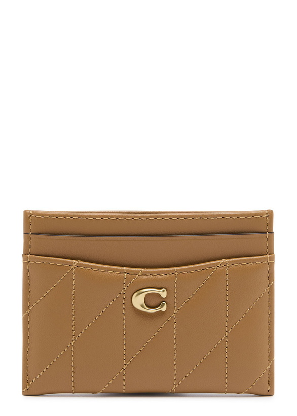 Photo: Coach Pillow Quilted Leather Card Holder - Caramel - One Size