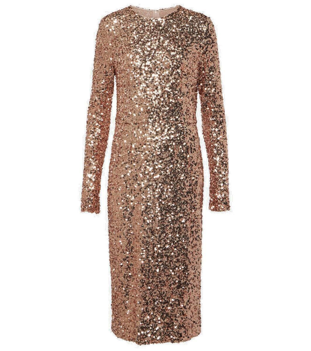 green emerald velvet dress Dolce & Gabbana Gold Sequined A-Line Minidress