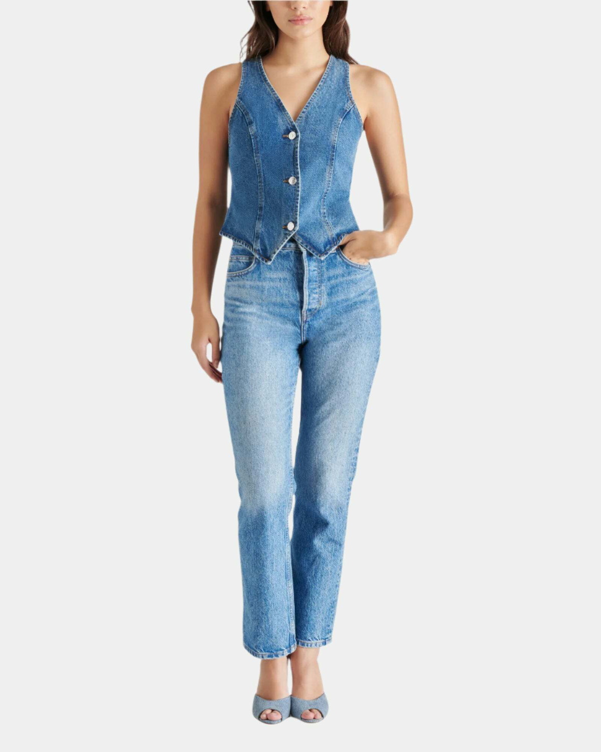 Steve Madden Micky Top in Blue Denim