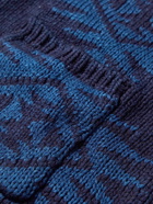 Beams Plus - Jacquard-Knit Cotton Cardigan - Blue