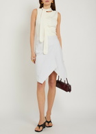Lemaire Asymmetric Denim Mini Skirt Off White