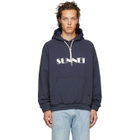 Sunnei Navy Logo Hoodie