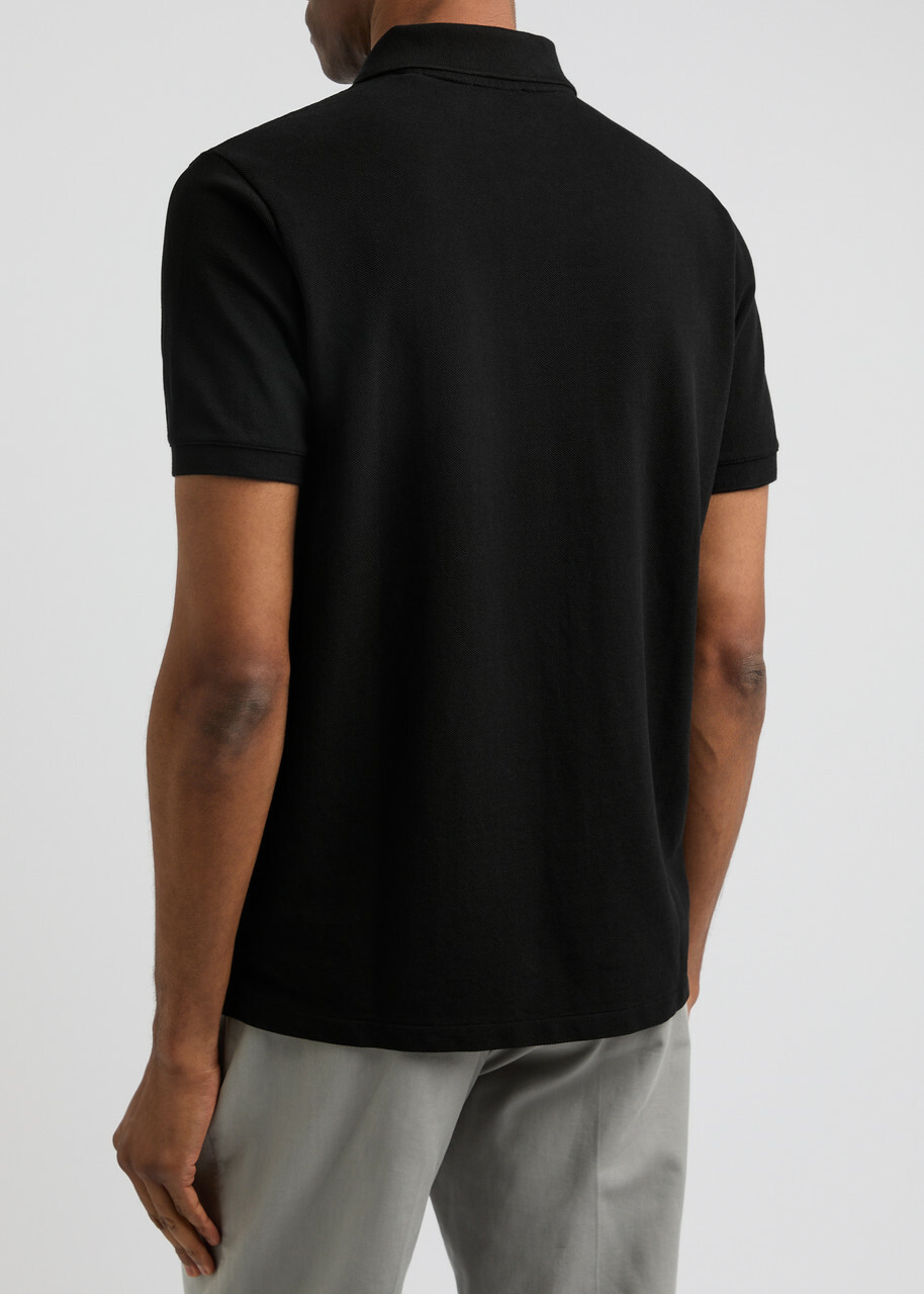 Sandbanks Logo Piqué Cotton Polo Shirt Black
