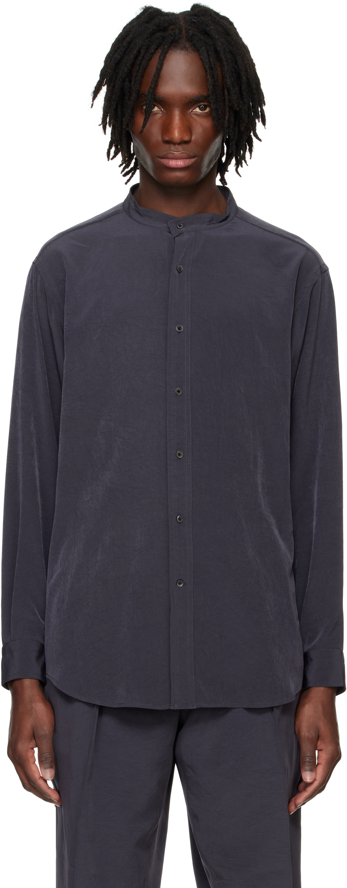RAINMAKER KYOTO Gray Band Collar Shirt