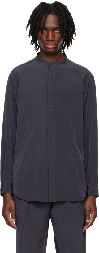 Photo: RAINMAKER KYOTO Gray Band Collar Shirt