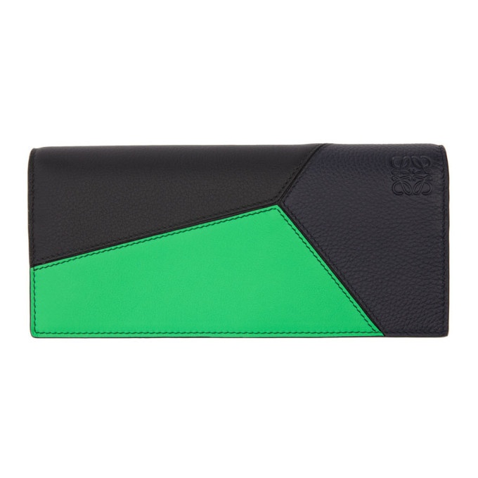 Photo: Loewe Black and Green Puzzle Horizontal Wallet