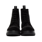 Alexander McQueen SSENSE Exclusive Black Suede Studded Hybrid Boots