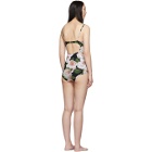 Dolce and Gabbana Black Rose One-Piece Swimsuit