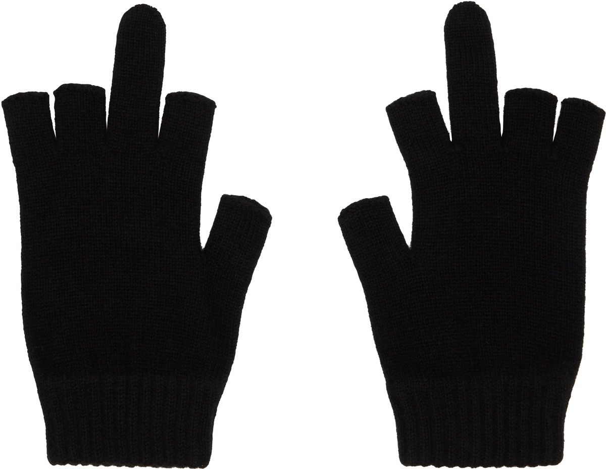 MASTERMIND WORLD Black Open Fingered Gloves MASTERMIND WORLD