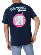MC2 Saint Barth Man Cotton T-shirt With Gin Tonic Addicted Placed Print