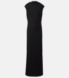 Brunello Cucinelli Monili draped wool-blend gown