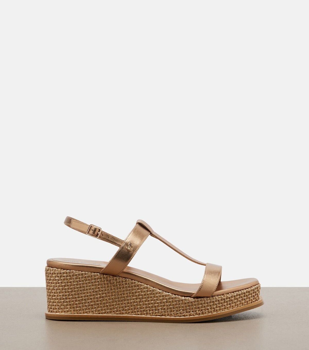 Jimmy Choo Theia metallic leather wedge sandals