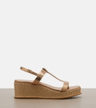 Jimmy Choo Theia metallic leather wedge sandals