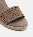 Brunello Cucinelli Suede espadrille wedges