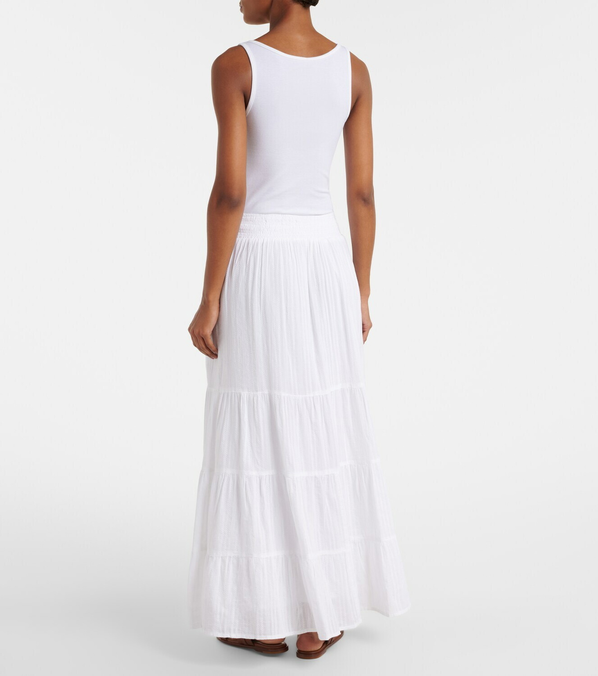 Melissa Odabash Dee tiered cotton maxi skirt
