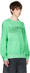 Balmain Green Printed Sweatshirt