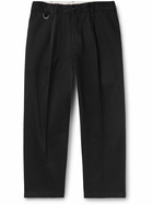 Neighborhood - Dickies® Straight-Leg Cropped Pleated Twill Trousers - Black