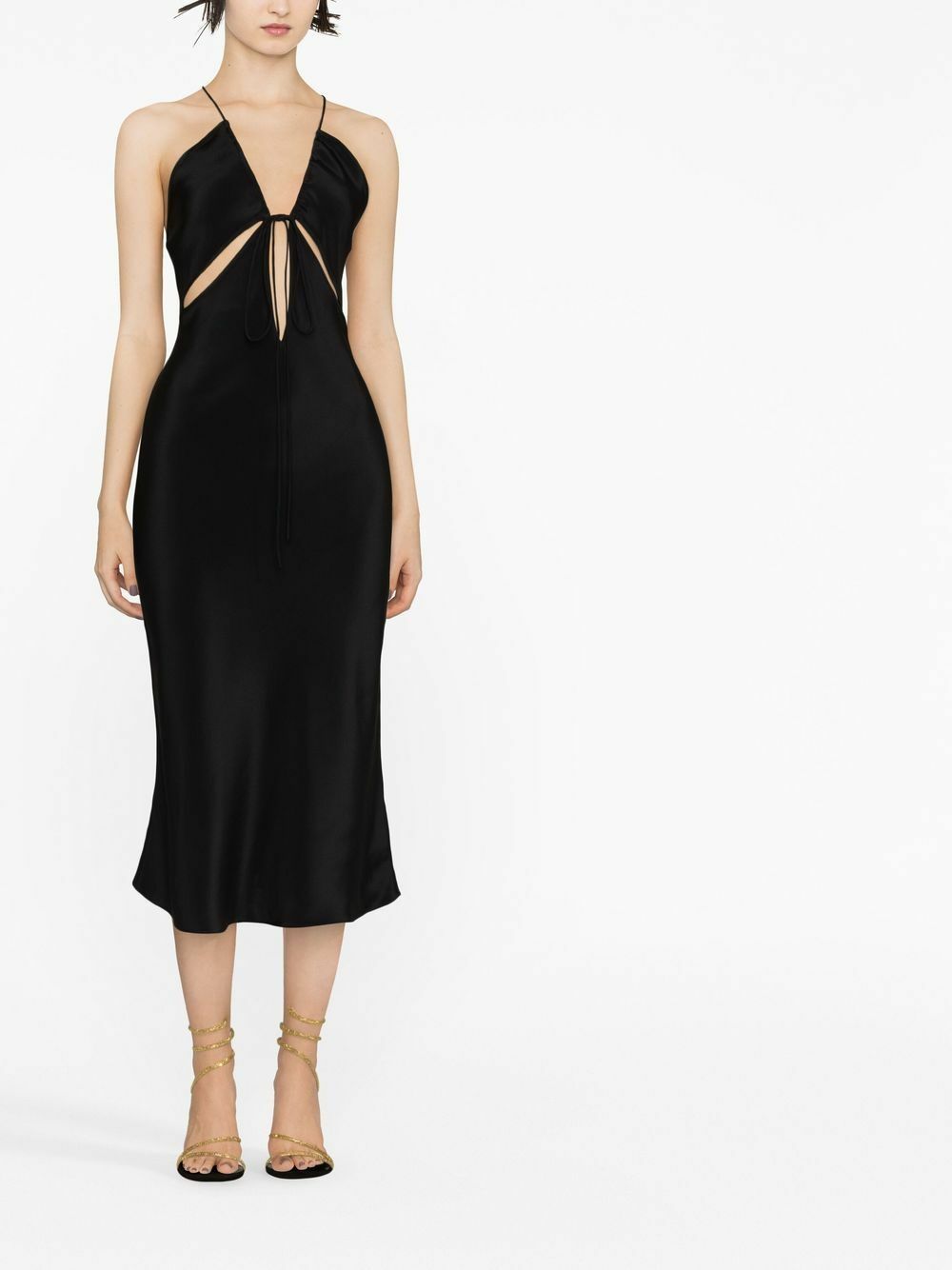 christopher esber midi dress Sequined lace midi dress - silver