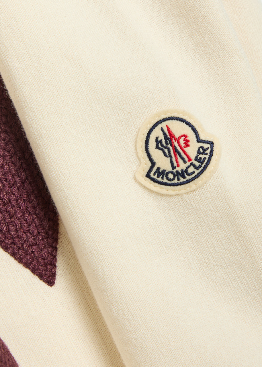 Moncler Logo-embroidered Cotton-blend Jumper Cream