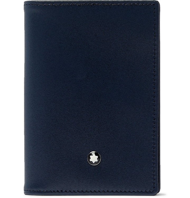 Photo: Montblanc - Logo-Appliquéd Leather Cardholder - Blue