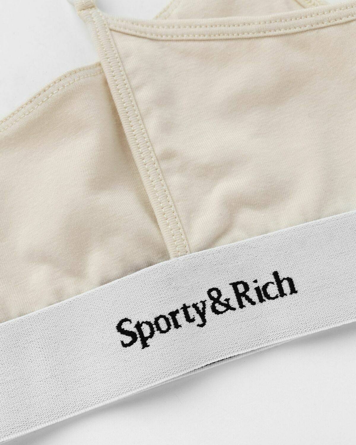 Sporty & Rich Serif Logo Bralette Beige - Womens - (Sports ) Bras