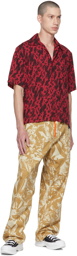 Aries Red & Black Metal Hawaiian Shirt