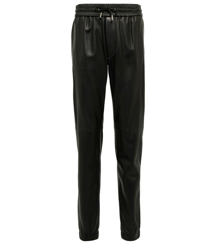 Photo: Saint Laurent - High-rise leather drawstring pants