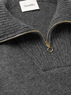 Nanushka - Zad Oversized Woven Half-Zip Sweater - Gray