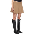 GANNI Tan Cashmere Wool Miniskirt